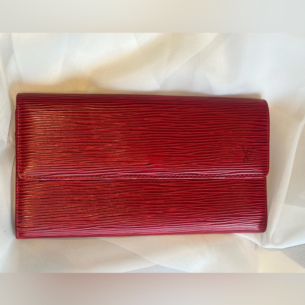 Louis Vuitton Scarlet Leather long wallet authentic